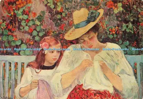 D202561 USA Privatsammlung La Lecon a Coudre Henri Lebasque The Medici Soc