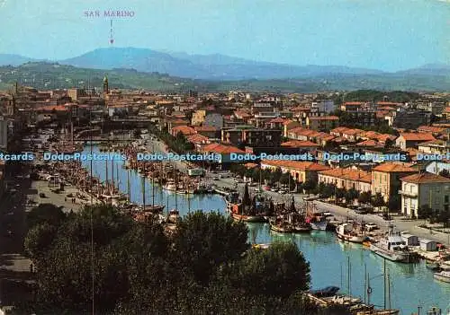 D203124 Rimini Panorama del Porto Canale sullo sfondo San Marino Cesari Marzio K