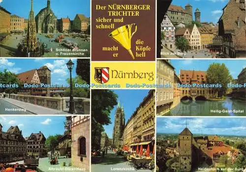 D203175 Nürnberger Lorenzkirche Albrecht Dürer Haus Henkersteg Blick zur Burg Frit