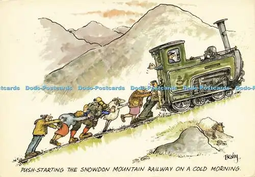 D204412 Starten der Snowdon Mountain Railway an einem kalten Morgen J Arthur Di