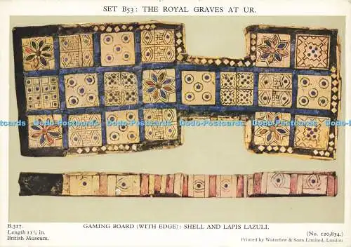 D207244 British Museum Gaming Board with Edge Shell and Lapislazuli Waterlow