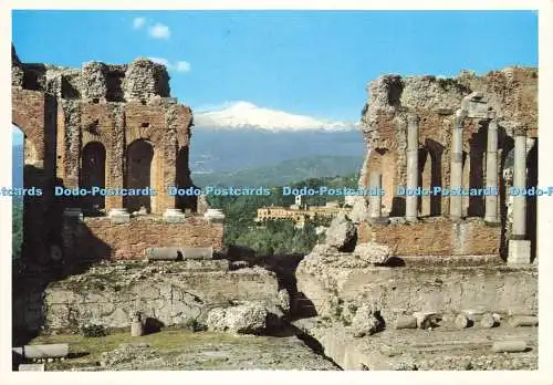 D215369 Taormina Die Bühne des Millenarischen Theaters mit Ätna Plurigraf