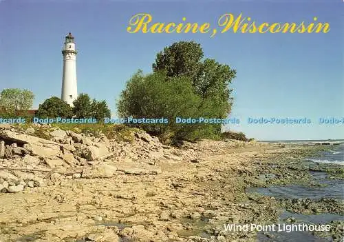 D215964 Racine Wisconsin Wind Point Leuchtturm Scofield Souvenir und Postkarte