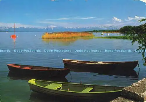 D217498 Ammersee Obb Mit Karwendel und Wetterstein Hochgebirge Franz Milz