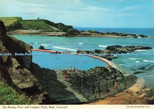 D223645 Cornwall The Bathing Pool and Compass Point Bude John Hinde 1976