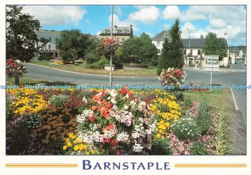 D221824 Barnstaple Devon Floral Display The Square E T W Dennis Alan Curtis