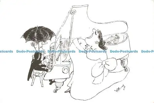 D221859 Pianist mit Schirm und Opernsänger