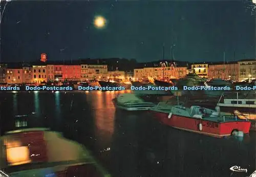 D220197 Saint Tropez Le Port la Nuit Combier Imp Macon Cim 1978