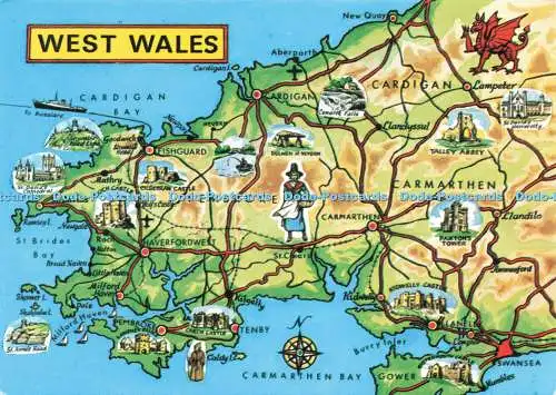 D227027 West Wales Karte Richter von Hastings C 2877 1998