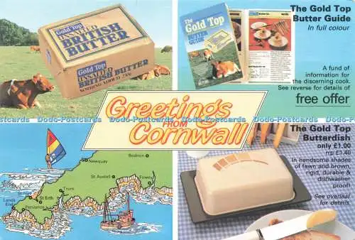 D240204 Grüße aus Cornwall The Gold Top Butterdish Gold Top Qualität Milch Pr