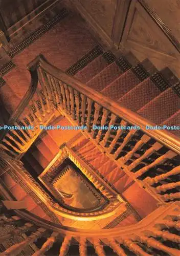 D245737 Devon Buckland Abbey Die georgianische Treppe von oben gesehen Larkfield Pr