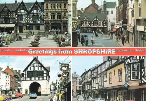D248495 Grüße aus Shropshire The Square Town Hall Bridgnorth E T W Dennis a