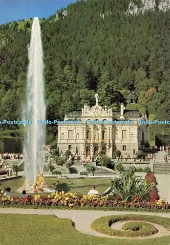 D248634 Königsschloss Linderhof mit 45m Hoher Fontane Dr. Greiff