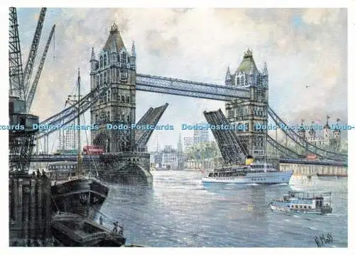 D241342 London Tower Bridge Times 4 Art H Moss 1981