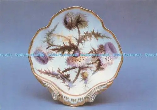 D244509 Royal Crown Derby Museum Schale in Muschelform bemalt mit Damendistel W