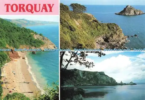 D241624 Torquay Ansteys Cove Thatcher Rock Europa Karten Neill Metcalfe Multi Vie