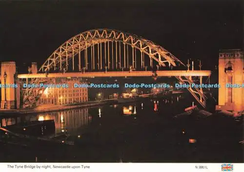 D246918 Newcastle Upon Tyne Die Tyne Bridge bei Nacht E T W Dennis