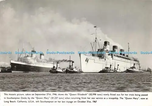 D247185 Historisches Bild zeigt die Queen Elizabeth neu ausgestattet für ihre Tria