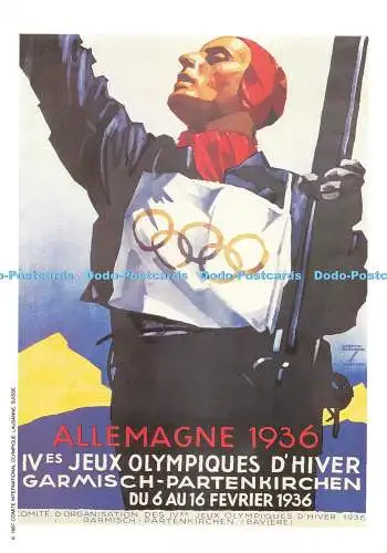 D249384 Allemagne 1936 IV es Jeux Olympiques d Hiver Garmisch Partenkirchen du 6