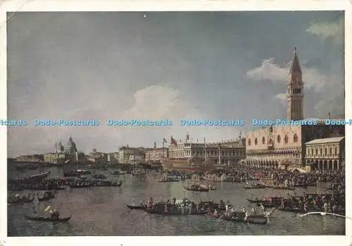 D245174 Nationalgalerie Der Bucentaur an der Piazzetta Canaletto Karte Nr 1180 W