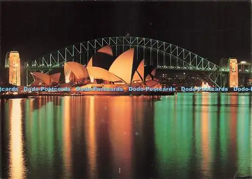 D242449 Opernhaus und Hafenbrücke das Symbol von Sydney W Bartel Postkarten