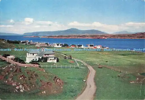 D251038 Cnoc Mhor and Village Iona Ben More on Mull Beyond Iona Community Dr E C