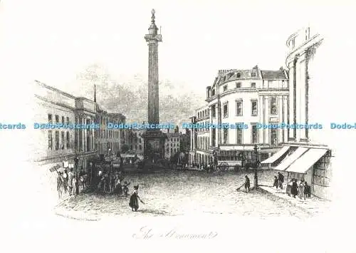 D251283 The Monument Looking East 1841 J and F Harwood Guildhall Library 1987