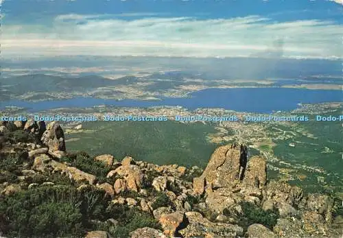 D254061 Tasmanien Panoramablick auf Hobart vom Berg Wellington John Engelander