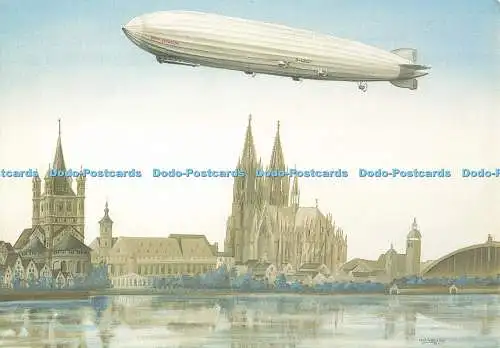 D257570 Fahrt des LZ 127 Graf Zeppelin In Das Befreie Rheinland Uber Köln am 6