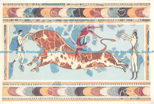D255404 Stierkampfarena Fresko des Knossos-Palastes Heraklion Museum C Tziropoulos
