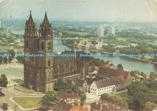 D260565 Magdeburg Dom Luftbildserie der Interflug Aero foto DDR Bild und Heimat