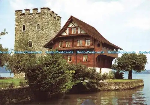 D261360 Schnitzturm und Fischerhaus Stansstad am Vierwaldstattersee Karl Engelbe