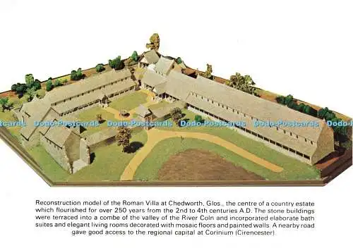D261464 Rekonstruktionsmodell der römischen Villa in Chedworth Glos Richter von Hasti
