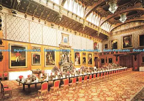 D261955 Windsor Castle The Waterloo Chamber Topical Press Pitkin Pictorial Postc