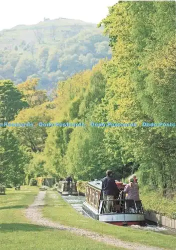 D259350 Llangollen Kanal Sonne Trevor mit Blick auf Castell Dinas Bran Sheila Ha