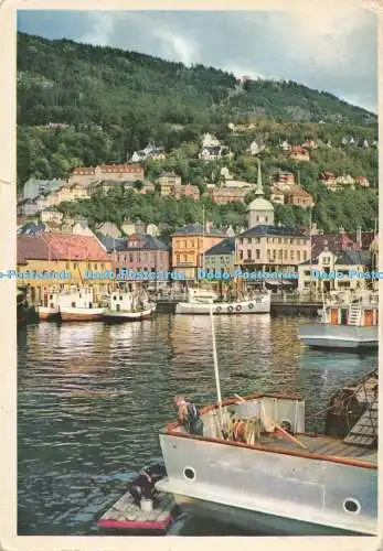 D259362 Bergen Der Berg Floien vom Hafen aus gesehen B Oppi