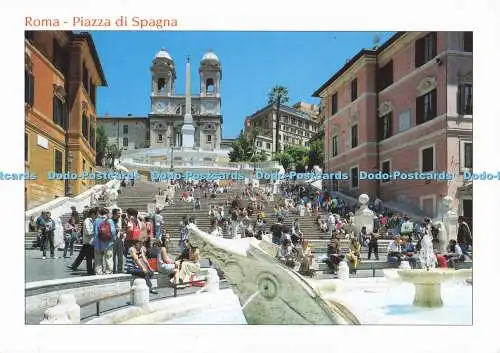 D283196 Roma Piazza di Spagna con la Chiesa di Trinita de Monti