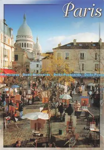 D275499 Paris Montmartre la Place du Tertre et les Coupoles du Sacre Coeur A Lec