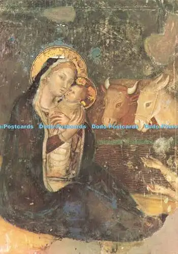 D269932 Assisi St Clara Fresko der XIV Jahrhundert Krippe Unserer Lieben Frau mit dem Kind D
