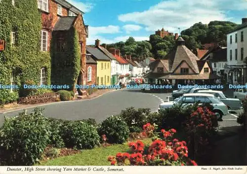 D265302 Somerset High Street zeigt Garnmarkt und Castle John Hinde Ltd E Nag