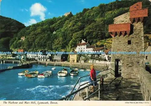 D265303 Devon Lynmouth The Harbour and Mars Hill John Hinde Ltd