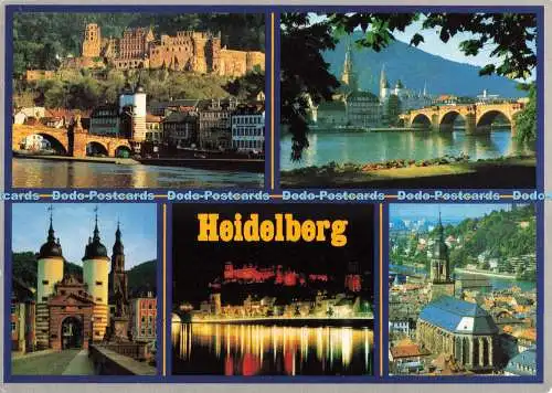 D265320 Heidelberg Schloss und Stadt Partie am Neckar Edmund von König Multi Vie