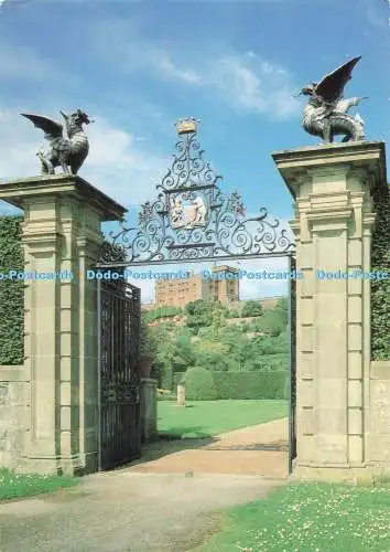 D270091 Powys Powis Castle Blick von den Toren Larkfield Druck Jeremy Whitake