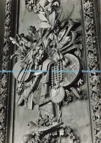 D267056 Petworth Sussex Detail der grinsenden Gibbons Schnitzerei Gordon Fraser Karte Na