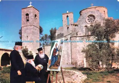 D267115 Zypern Ikonenmaler die drei Väter des Klosters St. Barnabas E Toriki
