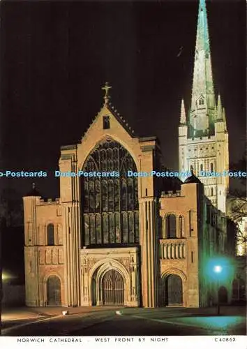 D272267 Norwich Cathedral Westfront bei Nacht Richter C 4086 X