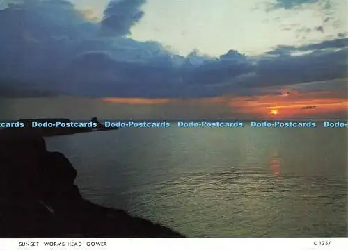 D265676 Gower Sonnenuntergang Worms Head Richter Postkarten Ltd C 1257