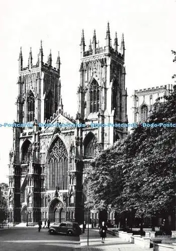 D265500 York Minster West Front Gordon Fraser Karte W J grün