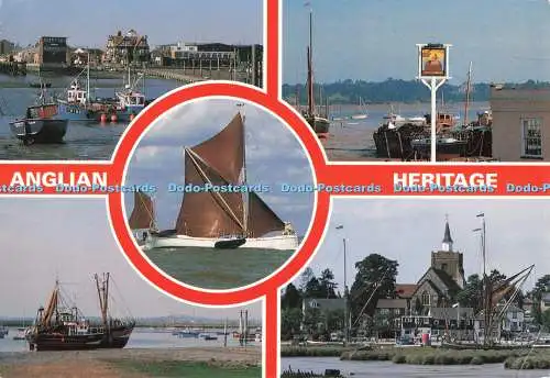 D266005 Anglian Heritage Pin Mill Maldon Brightlingsea Shoreline View Cards E T