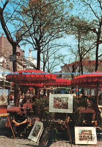 D270970 Paris et ses Merveilles Montmartre La Place du Tertre et ses Sonnenschirme Gu